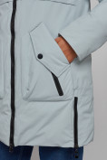 Оптом Зимняя женская куртка молодежная с капюшоном бирюзового цвета 58622Br в Казани, фото 9