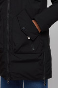 Оптом Зимняя женская куртка молодежная с капюшоном черного цвета 58622Ch в Казани, фото 12