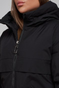 Оптом Зимняя женская куртка молодежная с капюшоном черного цвета 58622Ch в Екатеринбурге, фото 16