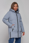 Оптом Зимняя женская куртка молодежная с капюшоном голубого цвета 58622Gl в Казани, фото 17