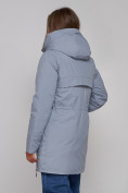 Оптом Зимняя женская куртка молодежная с капюшоном голубого цвета 58622Gl в Казани, фото 18