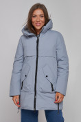 Оптом Зимняя женская куртка молодежная с капюшоном голубого цвета 58622Gl в Казани, фото 7
