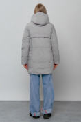 Оптом Зимняя женская куртка молодежная с капюшоном светло-серого цвета 58622SS в Краснодаре, фото 5