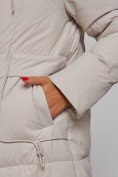 Оптом Зимняя женская куртка молодежная с капюшоном бежевого цвета 586821B в Екатеринбурге, фото 12