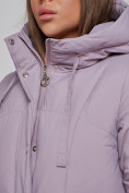 Оптом Зимняя женская куртка молодежная с капюшоном розового цвета 586821R в Казани, фото 14