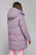 Оптом Зимняя женская куртка молодежная с капюшоном розового цвета 586821R в Казани, фото 8