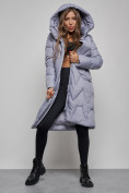 Оптом Пальто утепленное молодежное зимнее женское голубого цвета 586828Gl в Екатеринбурге, фото 12