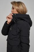 Оптом Зимняя женская куртка молодежная с капюшоном черного цвета 586832Ch в Казани, фото 15