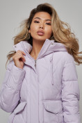 Оптом Зимняя женская куртка молодежная с капюшоном фиолетового цвета 586832F в Казани, фото 12