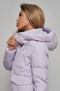 Оптом Зимняя женская куртка молодежная с капюшоном фиолетового цвета 586832F в Екатеринбурге, фото 17
