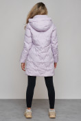 Оптом Зимняя женская куртка молодежная с капюшоном фиолетового цвета 586832F в Екатеринбурге, фото 4