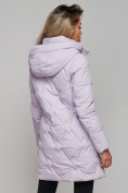 Оптом Зимняя женская куртка молодежная с капюшоном фиолетового цвета 586832F в Екатеринбурге, фото 6