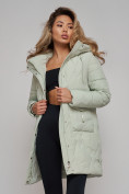 Оптом Зимняя женская куртка молодежная с капюшоном светло-зеленого цвета 586832ZS в Казани, фото 20