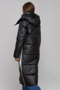 Оптом Пальто утепленное молодежное зимнее женское черного цвета 5873Ch в Оренбурге, фото 20