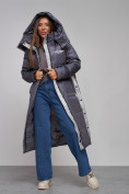 Оптом Пальто утепленное молодежное зимнее женское темно-фиолетового цвета 5873TF в Кемерово, фото 19