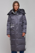 Оптом Пальто утепленное молодежное зимнее женское темно-фиолетового цвета 5873TF в Оренбурге, фото 5