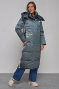 Оптом Пальто утепленное молодежное зимнее женское темно-зеленого цвета 5873TZ в Екатеринбурге, фото 9