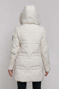Оптом Зимняя женская куртка молодежная с капюшоном бежевого цвета 589003B в Казани, фото 15