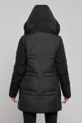 Оптом Зимняя женская куртка молодежная с капюшоном черного цвета 589003Ch в Казани, фото 14