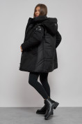 Оптом Зимняя женская куртка молодежная с капюшоном черного цвета 589003Ch в Екатеринбурге, фото 15