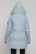 Оптом Зимняя женская куртка молодежная с капюшоном голубого цвета 589003Gl в Казани, фото 9