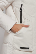 Оптом Зимняя женская куртка молодежная с капюшоном бежевого цвета 589006B в Казани, фото 14