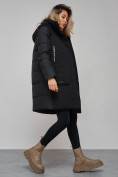 Оптом Зимняя женская куртка молодежная с капюшоном черного цвета 589006Ch в Екатеринбурге, фото 17