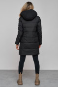 Оптом Зимняя женская куртка молодежная с капюшоном черного цвета 589006Ch в Казани, фото 4