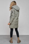 Оптом Зимняя женская куртка молодежная с капюшоном цвета хаки 589006Kh в Екатеринбурге, фото 21