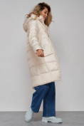 Оптом Пальто утепленное молодежное зимнее женское светло-бежевого цвета 589098SB в Сочи, фото 19