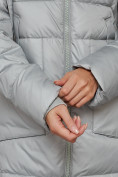 Оптом Пальто утепленное молодежное зимнее женское светло-зеленого цвета 589098ZS, фото 11