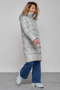 Оптом Пальто утепленное молодежное зимнее женское светло-зеленого цвета 589098ZS в Екатеринбурге, фото 2