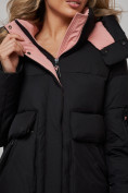 Оптом Зимняя женская куртка модная с капюшоном черного цвета 589827Ch в Екатеринбурге, фото 12