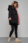 Оптом Зимняя женская куртка модная с капюшоном черного цвета 589827Ch в Казани, фото 16