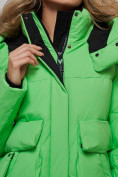 Оптом Зимняя женская куртка модная с капюшоном зеленого цвета 589827Z в Екатеринбурге, фото 12