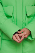 Оптом Зимняя женская куртка модная с капюшоном зеленого цвета 589827Z в Казани, фото 13