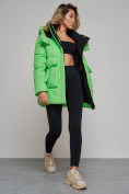 Оптом Зимняя женская куртка модная с капюшоном зеленого цвета 589827Z в Екатеринбурге, фото 16