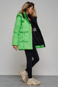 Оптом Зимняя женская куртка модная с капюшоном зеленого цвета 589827Z в Екатеринбурге, фото 20