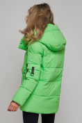 Оптом Зимняя женская куртка модная с капюшоном зеленого цвета 589827Z в Казани, фото 21