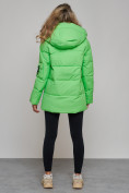 Оптом Зимняя женская куртка модная с капюшоном зеленого цвета 589827Z в Екатеринбурге, фото 4