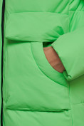 Оптом Зимняя женская куртка модная с капюшоном зеленого цвета 589827Z в Екатеринбурге, фото 8