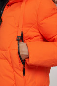Оптом Пальто утепленное молодежное зимнее женское оранжевого цвета 589899O, фото 12