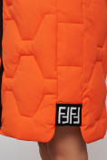 Оптом Пальто утепленное молодежное зимнее женское оранжевого цвета 589899O в Сочи, фото 13