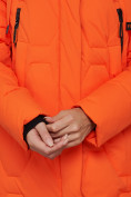 Оптом Пальто утепленное молодежное зимнее женское оранжевого цвета 589899O в Казани, фото 14