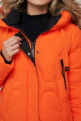 Оптом Пальто утепленное молодежное зимнее женское оранжевого цвета 589899O, фото 15