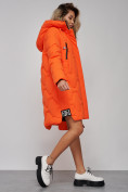 Оптом Пальто утепленное молодежное зимнее женское оранжевого цвета 589899O, фото 21