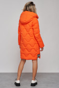 Оптом Пальто утепленное молодежное зимнее женское оранжевого цвета 589899O в Уфе, фото 3