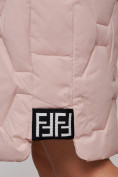 Оптом Пальто утепленное молодежное зимнее женское розового цвета 589899R в Ростове-на-Дону, фото 16