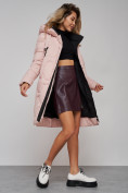 Оптом Пальто утепленное молодежное зимнее женское розового цвета 589899R в Челябинске, фото 21