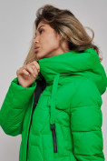 Оптом Пальто утепленное молодежное зимнее женское зеленого цвета 589899Z, фото 16